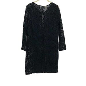 Shoshanna black lace 2/3 long sleeve keyhole  high neck SP